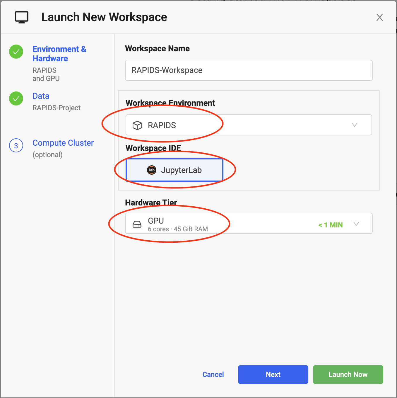 Step #2: Setup Rapids Workspace - NVIDIA Docs