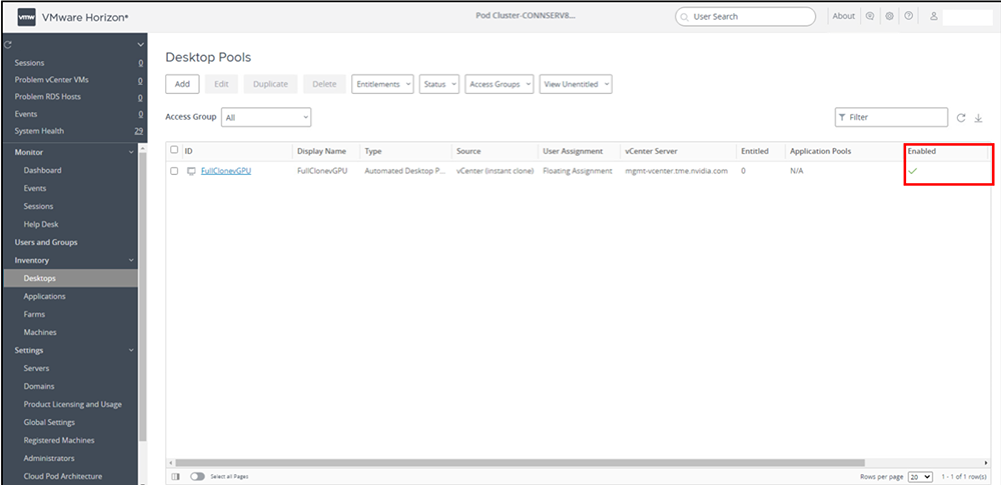 Creating a Horizon vGPU Pool - NVIDIA Docs