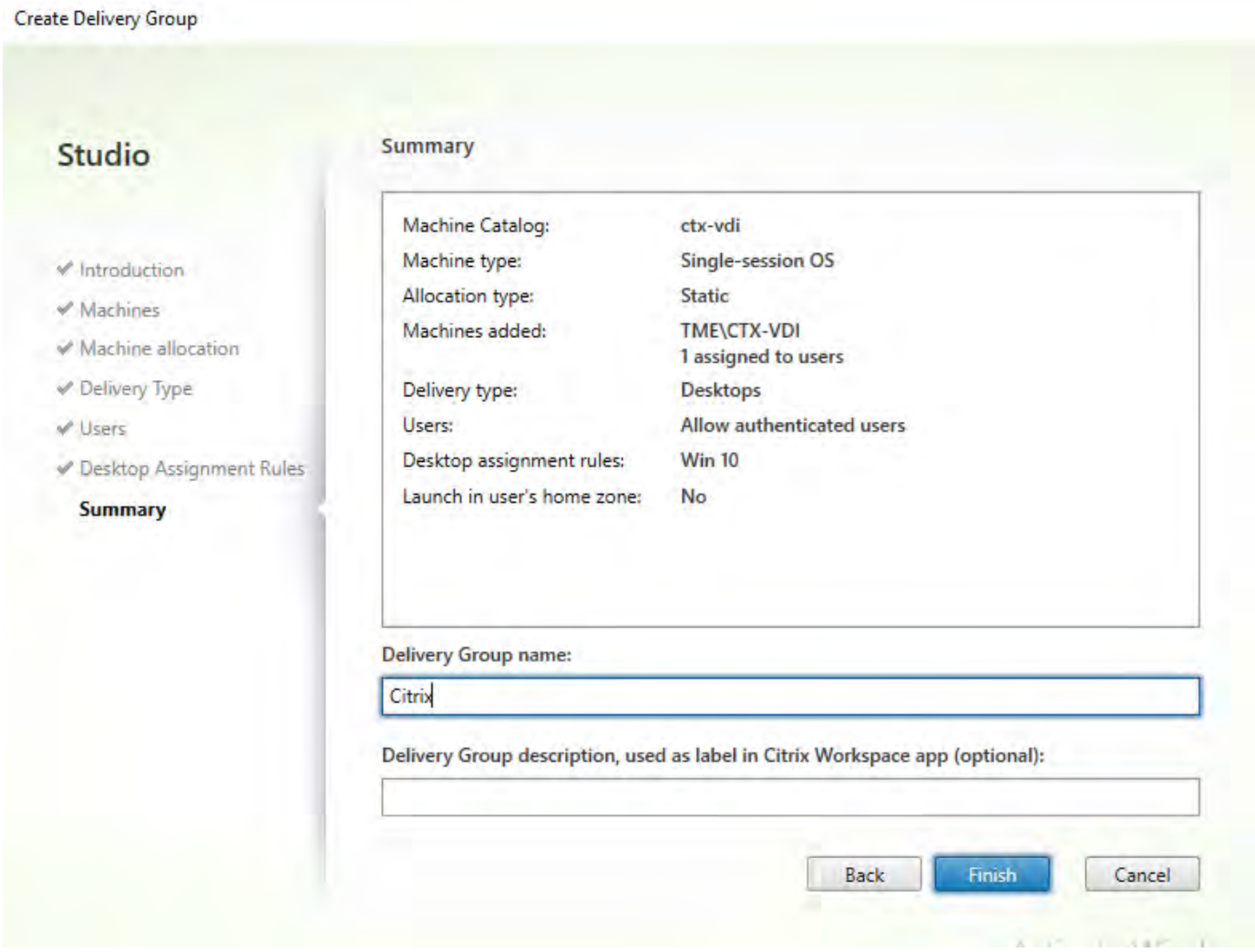 Creating a Citrix Delivery Group NVIDIA Docs