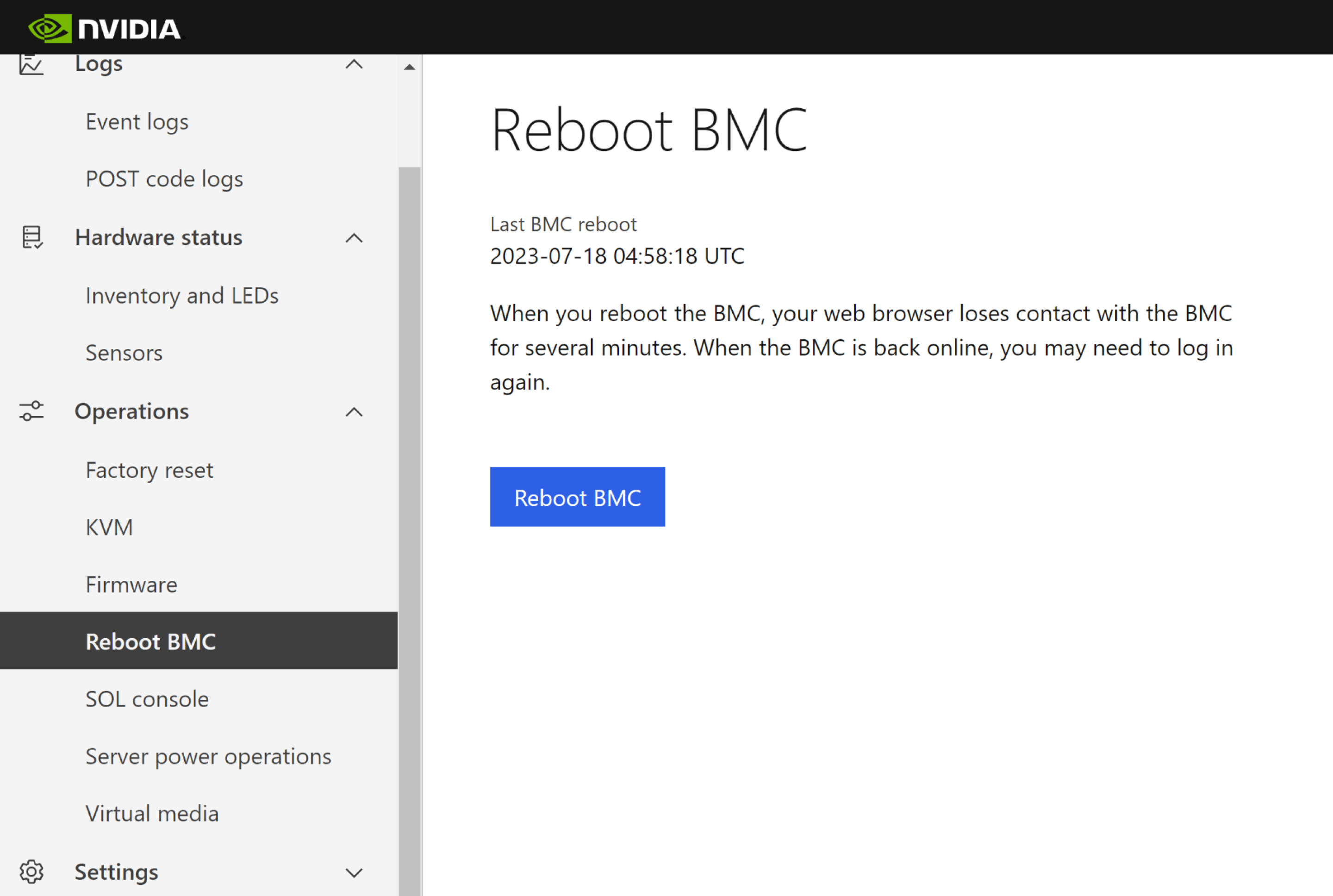 Bmc Web User Interface Features Nvidia Docs Bmc Web User Interface Features Nvidia Docs