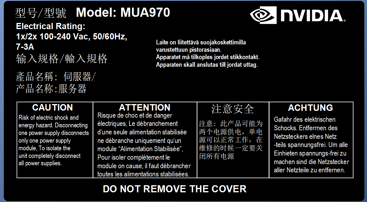 Nvidia Label Technical Specifications | NVIDIA UFM Enterprise Appliance Gen 3.5 (XDR ...